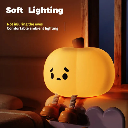 Halloween Pumpkin Lamp | Cute Silicone Rechargeable Touch Light